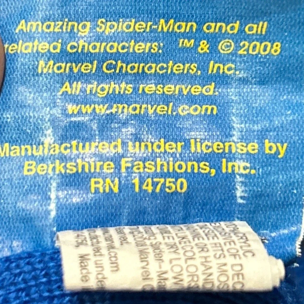 Vintage Marvel Spider-Man Beanie Hat Knit Cap Superhero Blue‎ Boys Kids